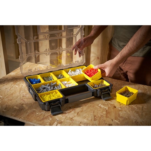 STANLEY® FATMAX® Pro Shallow Organiser with Plastic Latches Application Shot