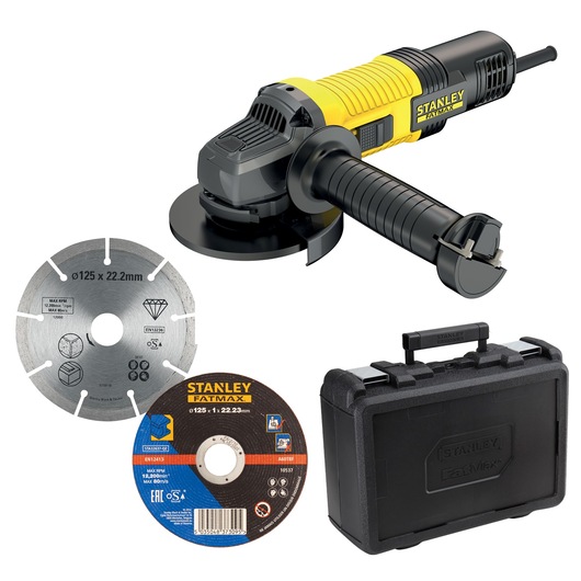 STANLEY FATMAX 850W 125mm Angle Grinder in Kit Box